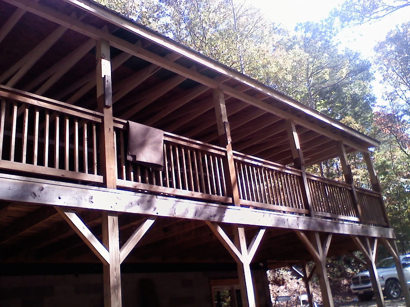Timber framing under a new elevated porch and deck — Roof Leak Repair in Naugatuck by Roofing Brothers